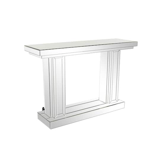 Silver Glam Wood Console Table